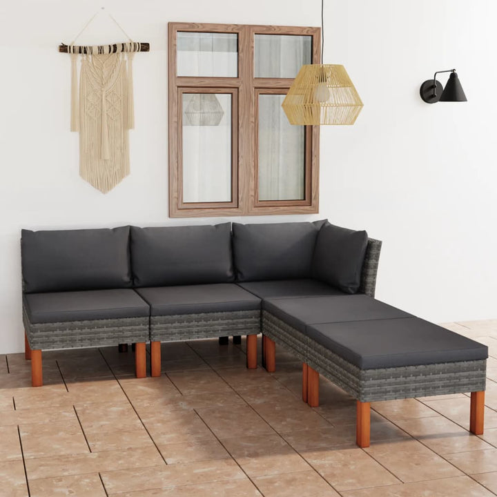 Set Mobilier De Grădină Cu Perne, 8 Piese, , Poliratan