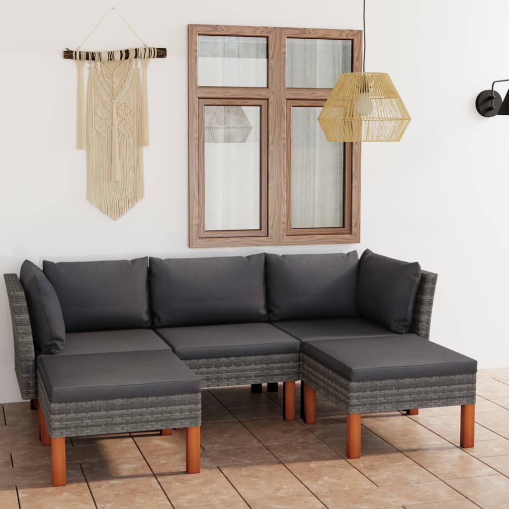 Set Mobilier De Grădină Cu Perne, 8 Piese, , Poliratan