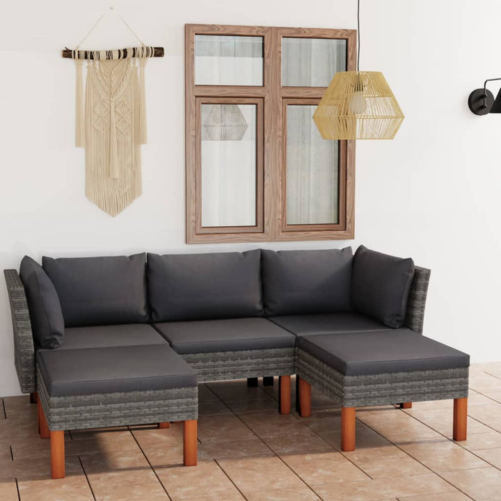 Set Mobilier De Grădină Cu Perne, 8 Piese, , Poliratan