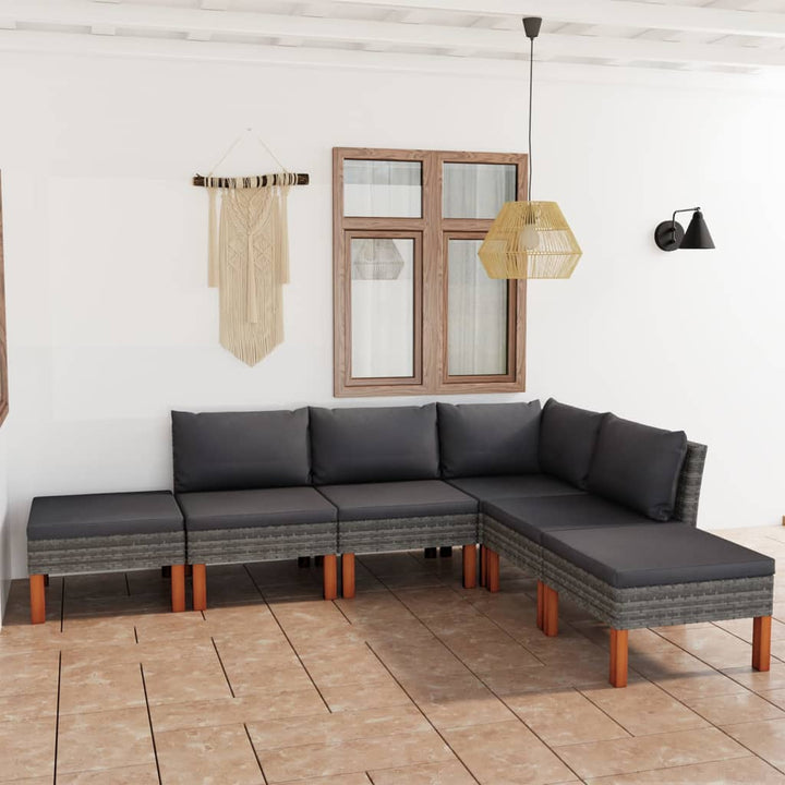 Set Mobilier De Grădină Cu Perne, 8 Piese, , Poliratan