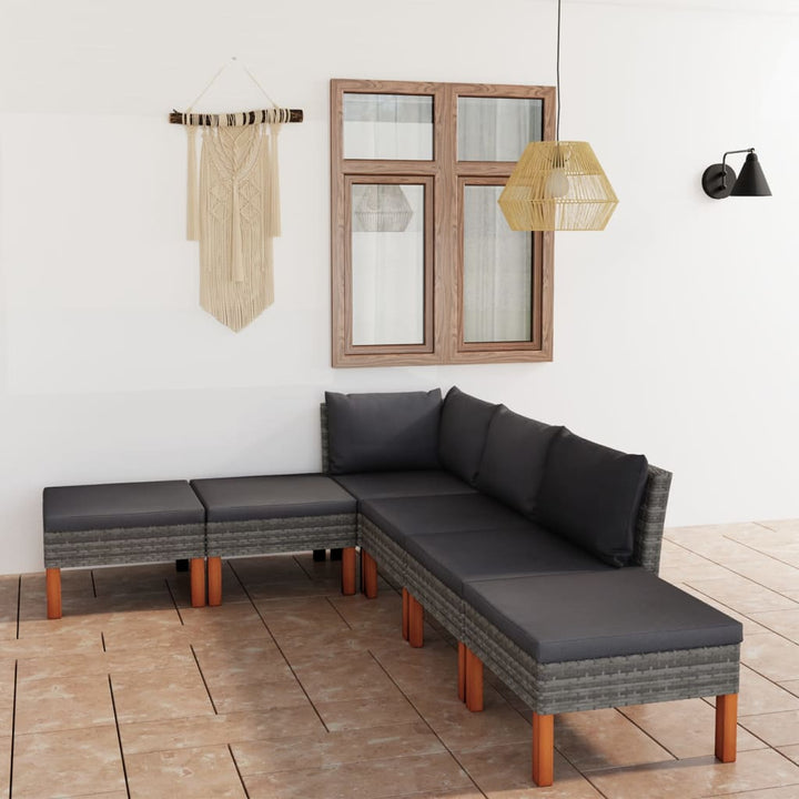 Set Mobilier De Grădină Cu Perne, 8 Piese, , Poliratan