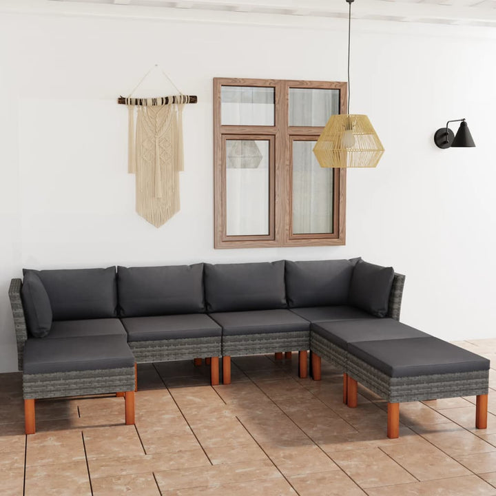 Set Mobilier De Grădină Cu Perne, 8 Piese, , Poliratan