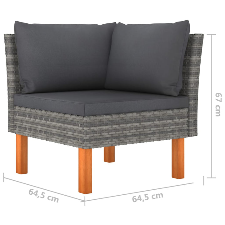 Set Mobilier De Grădină Cu Perne, 8 Piese, , Poliratan