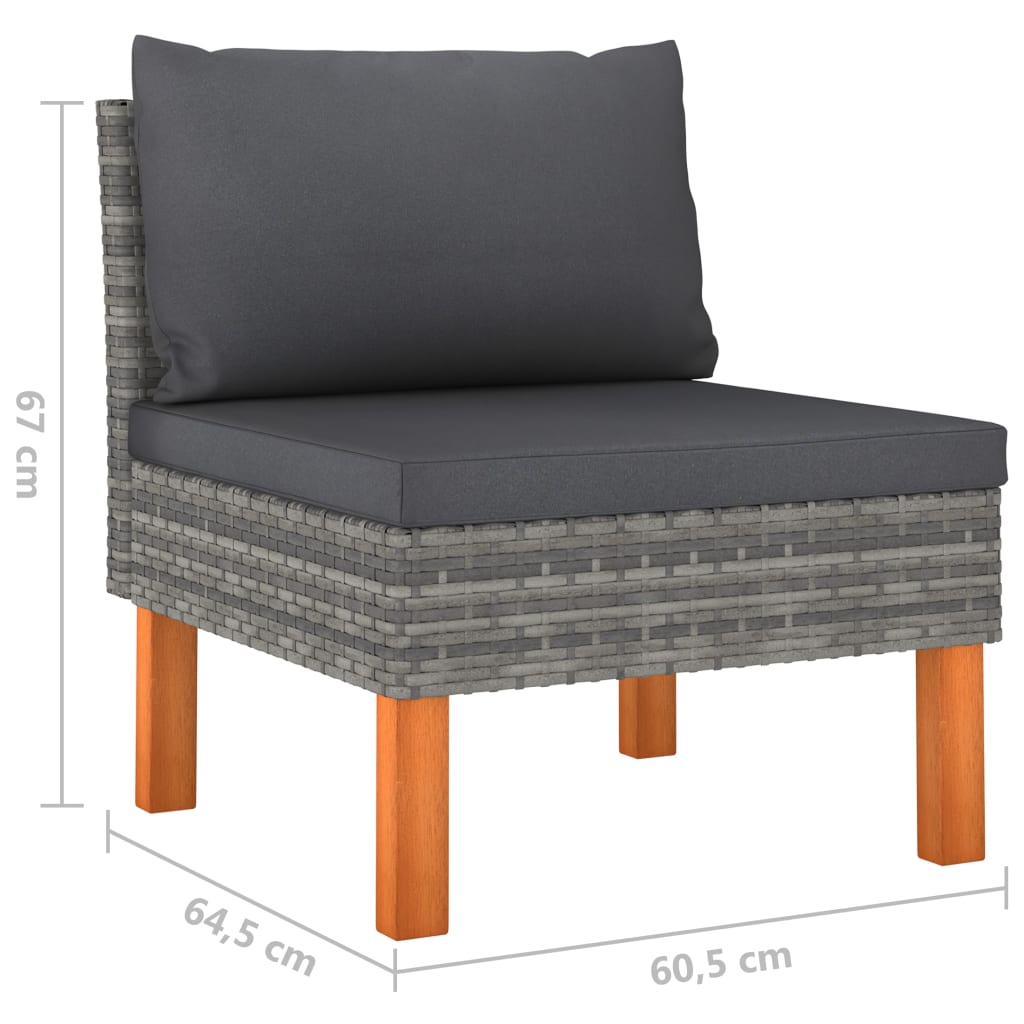 Set Mobilier De Grădină Cu Perne, 8 Piese, , Poliratan