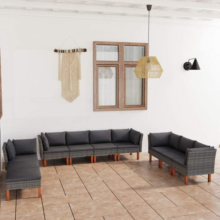 Set Mobilier De Grădină Cu Perne, 8 Piese, , Poliratan