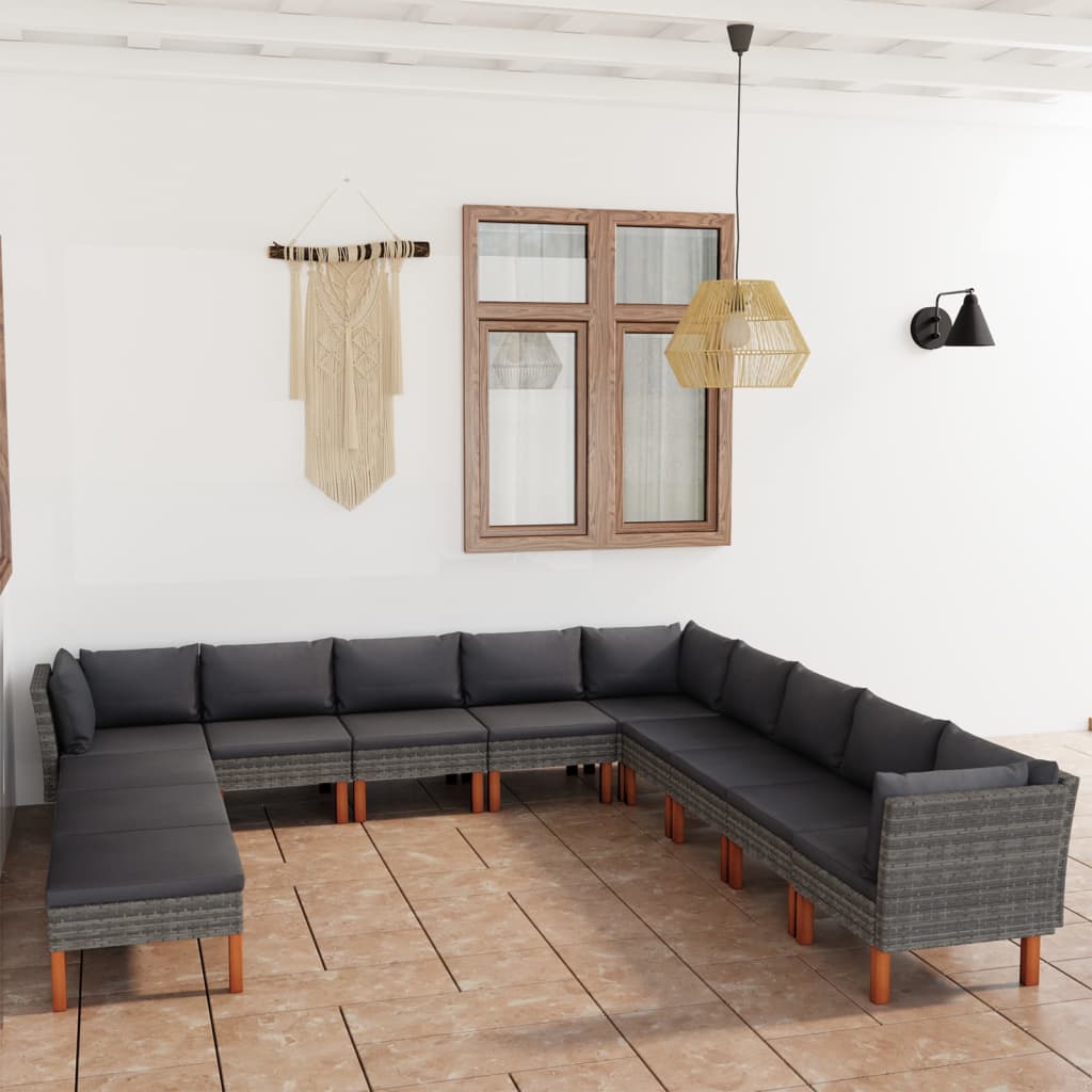 Set Mobilier De Grădină Cu Perne, 8 Piese, , Poliratan