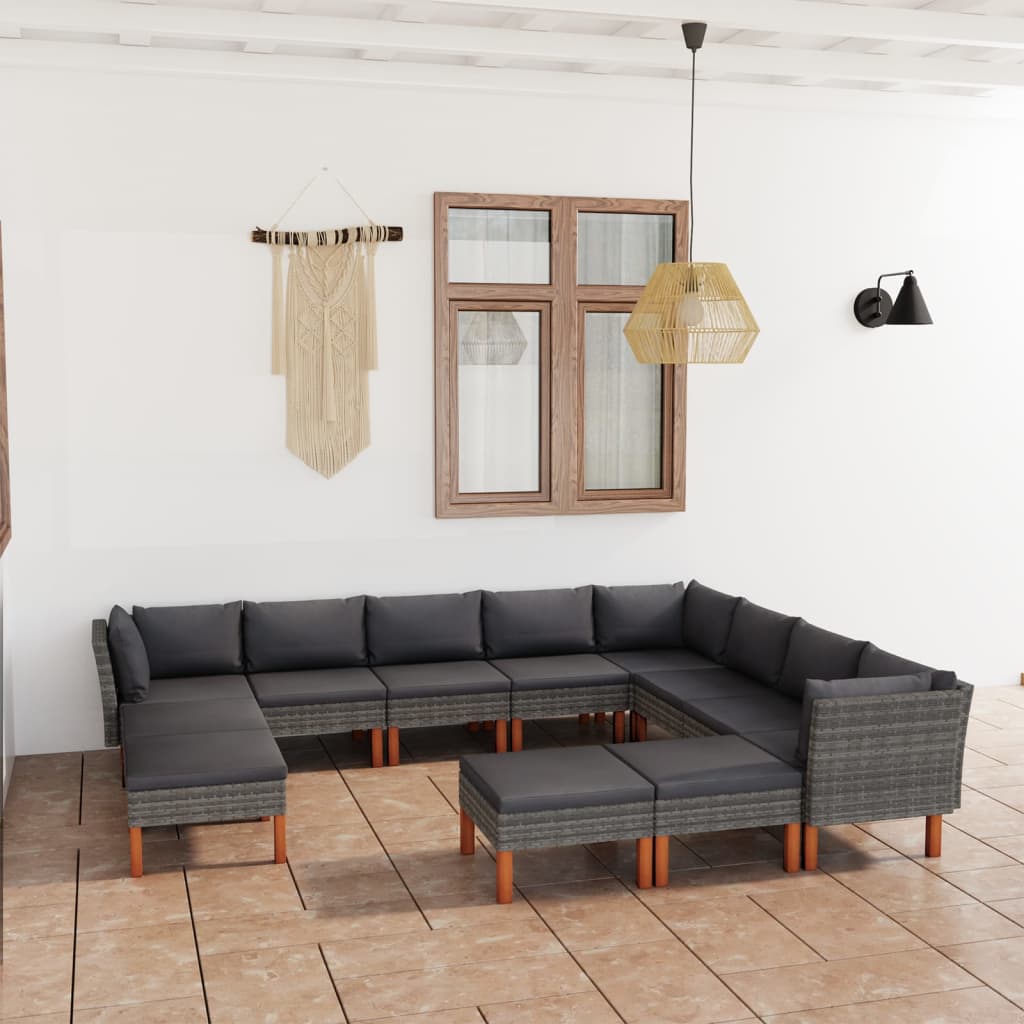 Set Mobilier De Grădină Cu Perne, 8 Piese, , Poliratan