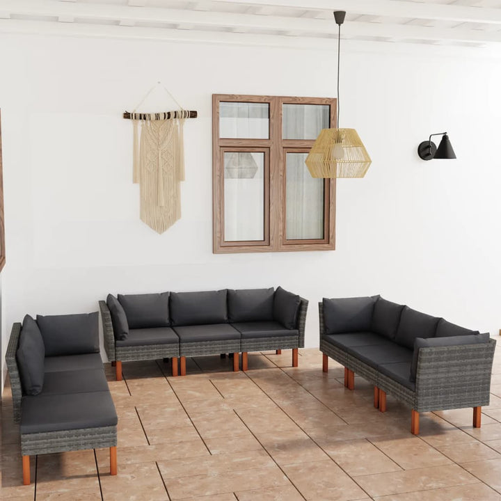 Set Mobilier De Grădină Cu Perne, 8 Piese, , Poliratan