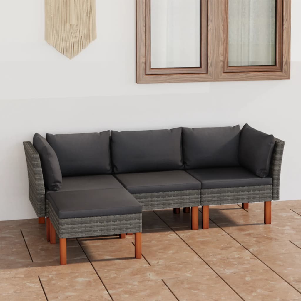 Set Mobilier De Grădină Cu Perne, 8 Piese, , Poliratan