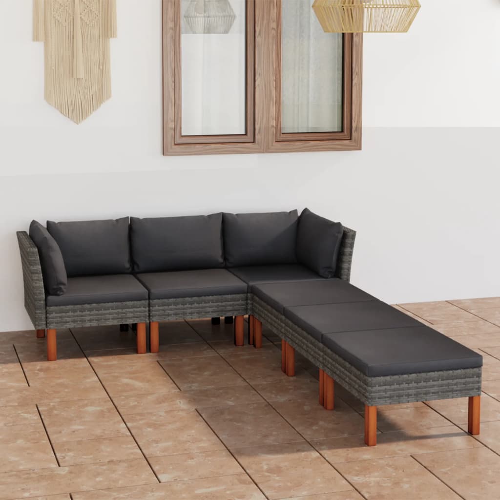 Set Mobilier De Grădină Cu Perne, 8 Piese, , Poliratan