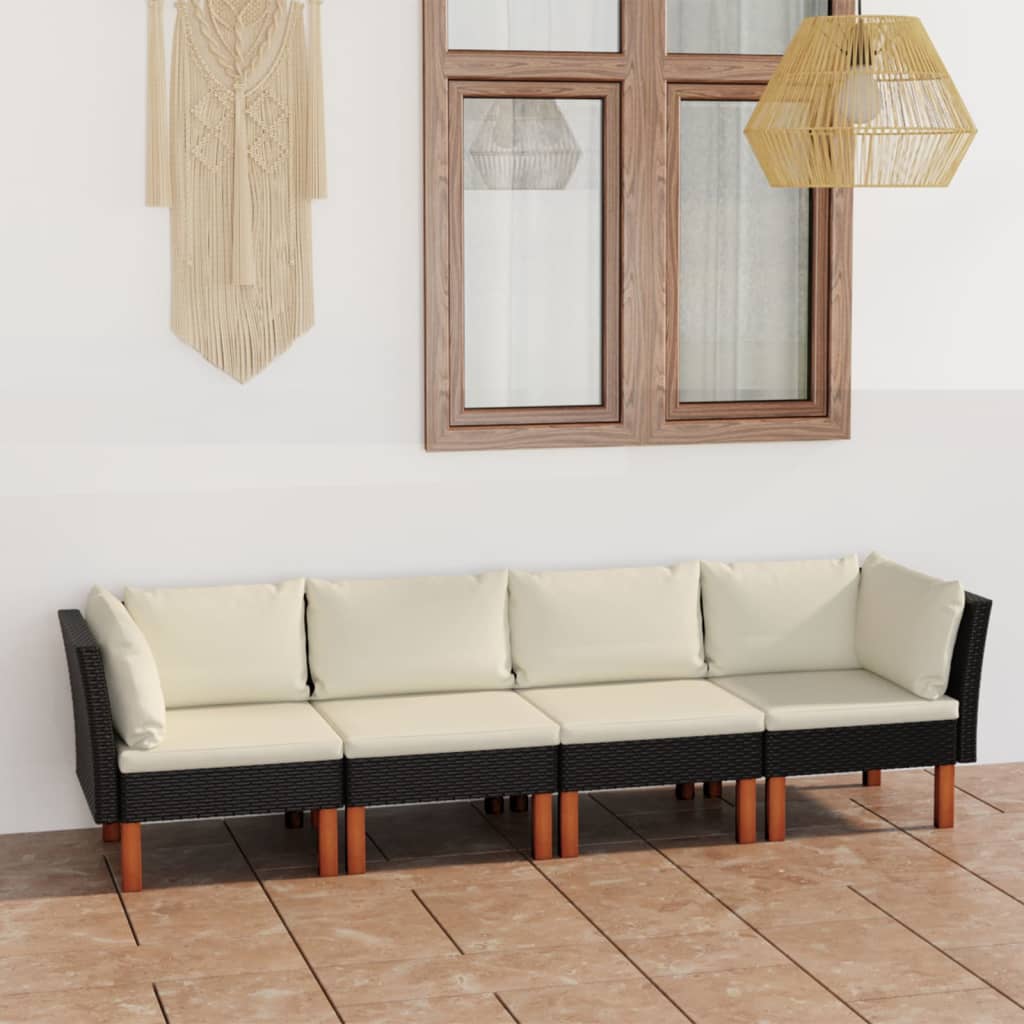 Set Mobilier De Grădină Cu Perne, 8 Piese, , Poliratan