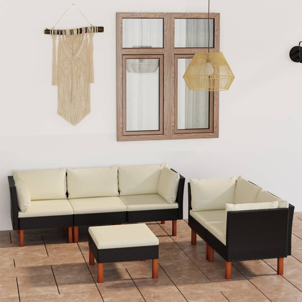 Set Mobilier De Grădină Cu Perne, 8 Piese, , Poliratan