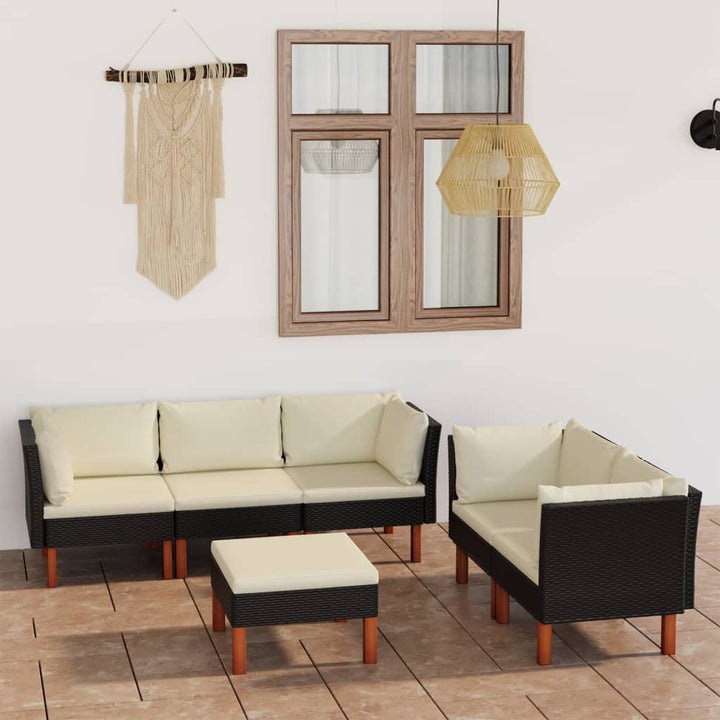Set Mobilier De Grădină Cu Perne, 8 Piese, , Poliratan