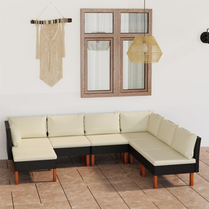Set Mobilier De Grădină Cu Perne, 8 Piese, , Poliratan