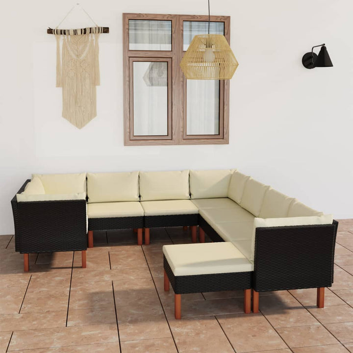Set Mobilier De Grădină Cu Perne, 8 Piese, , Poliratan