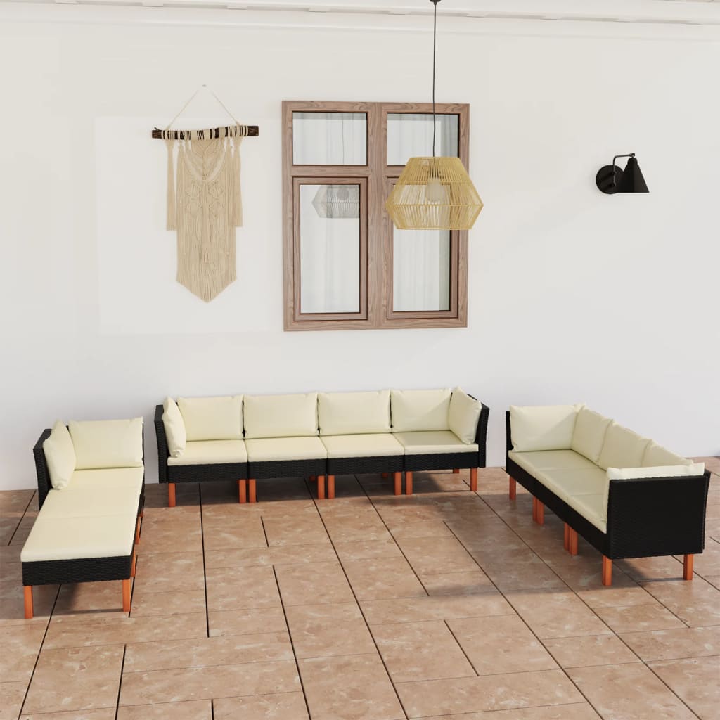 Set Mobilier De Grădină Cu Perne, 8 Piese, , Poliratan