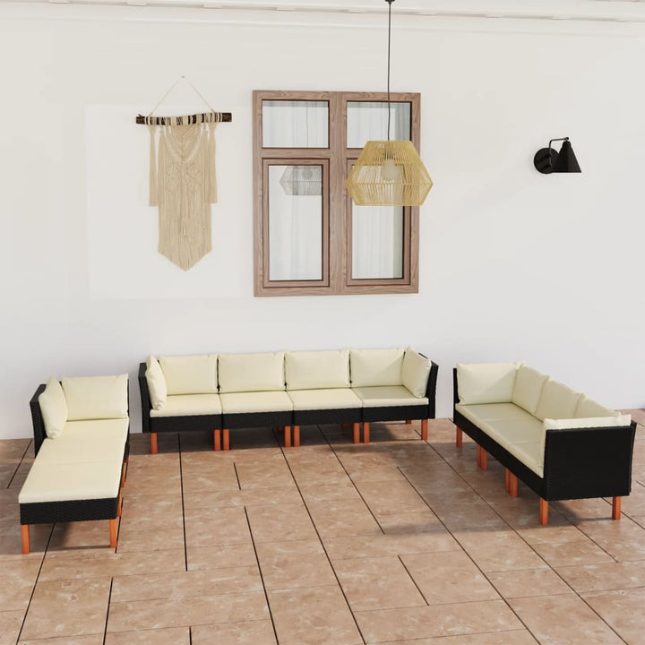 Set Mobilier De Grădină Cu Perne, 8 Piese, , Poliratan