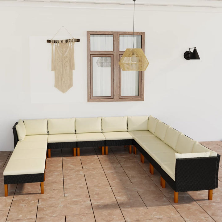 Set Mobilier De Grădină Cu Perne, 8 Piese, , Poliratan
