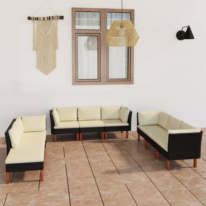 Set Mobilier De Grădină Cu Perne, 8 Piese, , Poliratan