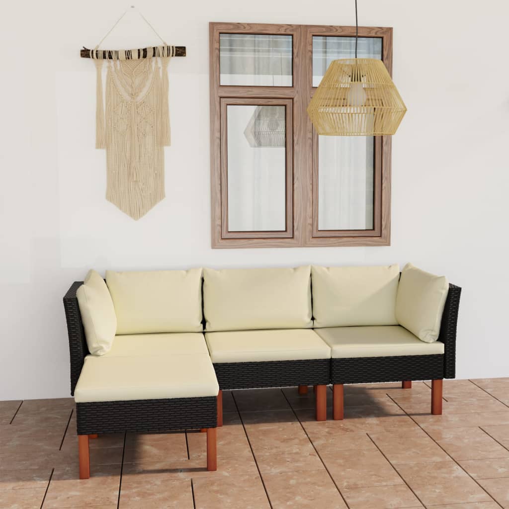 Set Mobilier De Grădină Cu Perne, 8 Piese, , Poliratan