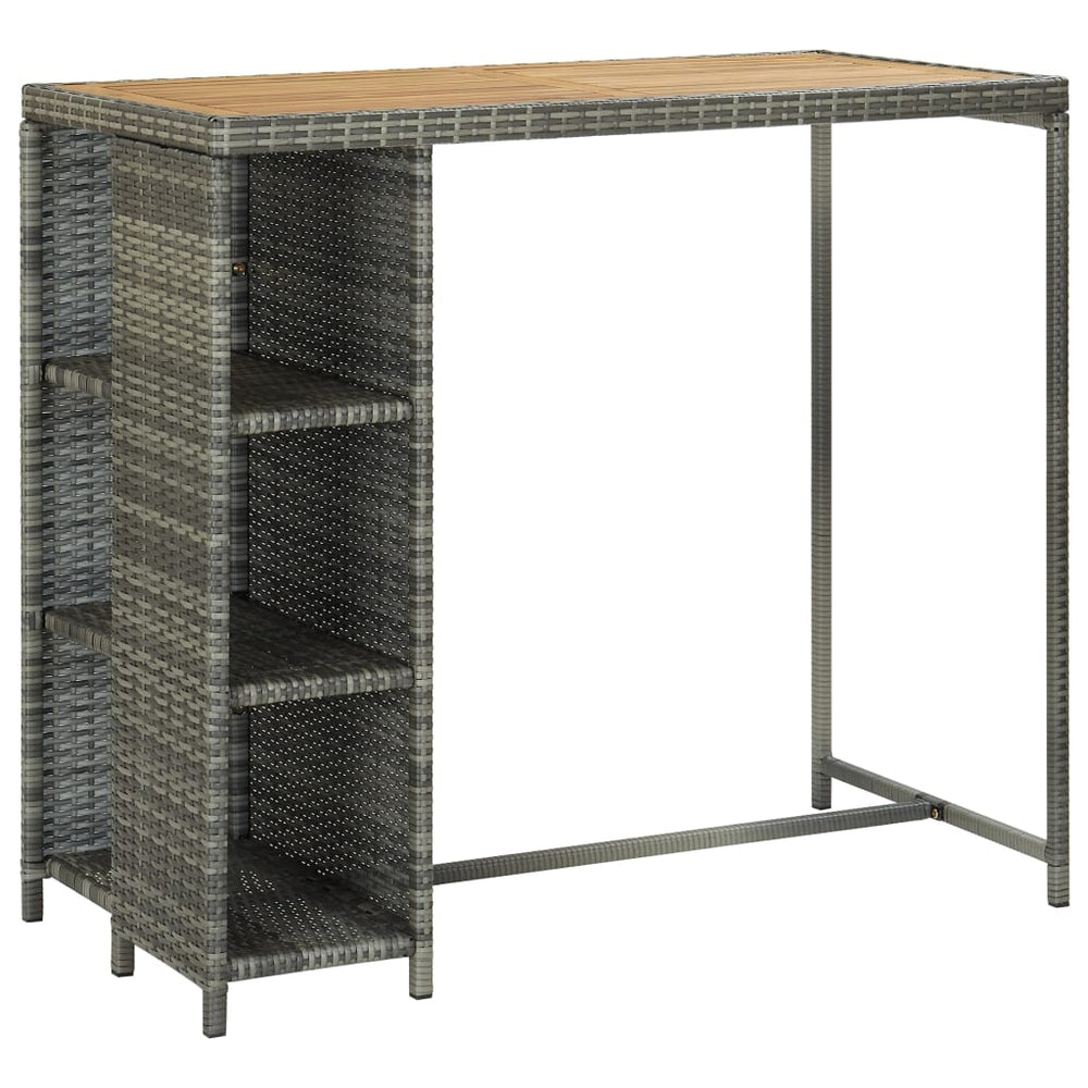 Set Mobilier Bar De Grădină Cu Perne, 5 Piese, Gri, Poliratan