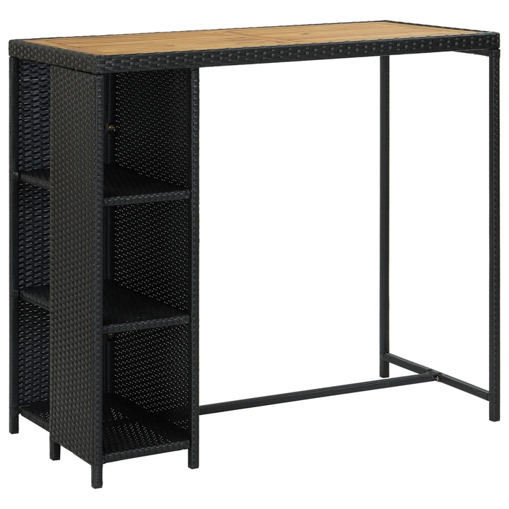 Set Mobilier Bar De Grădină Cu Perne, 5 Piese, Negru, Poliratan