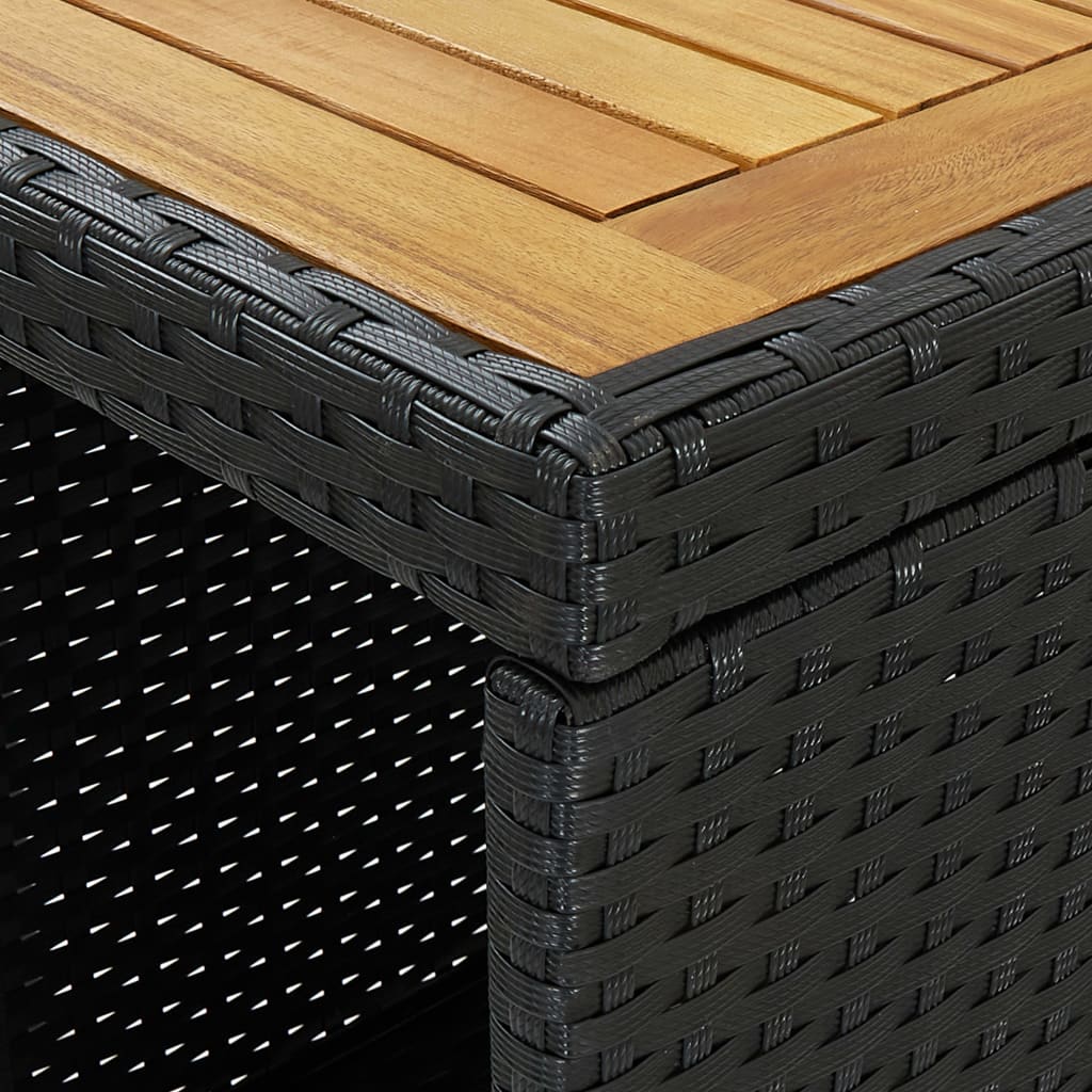 Set Mobilier Bar De Grădină Cu Perne, 5 Piese, Negru, Poliratan