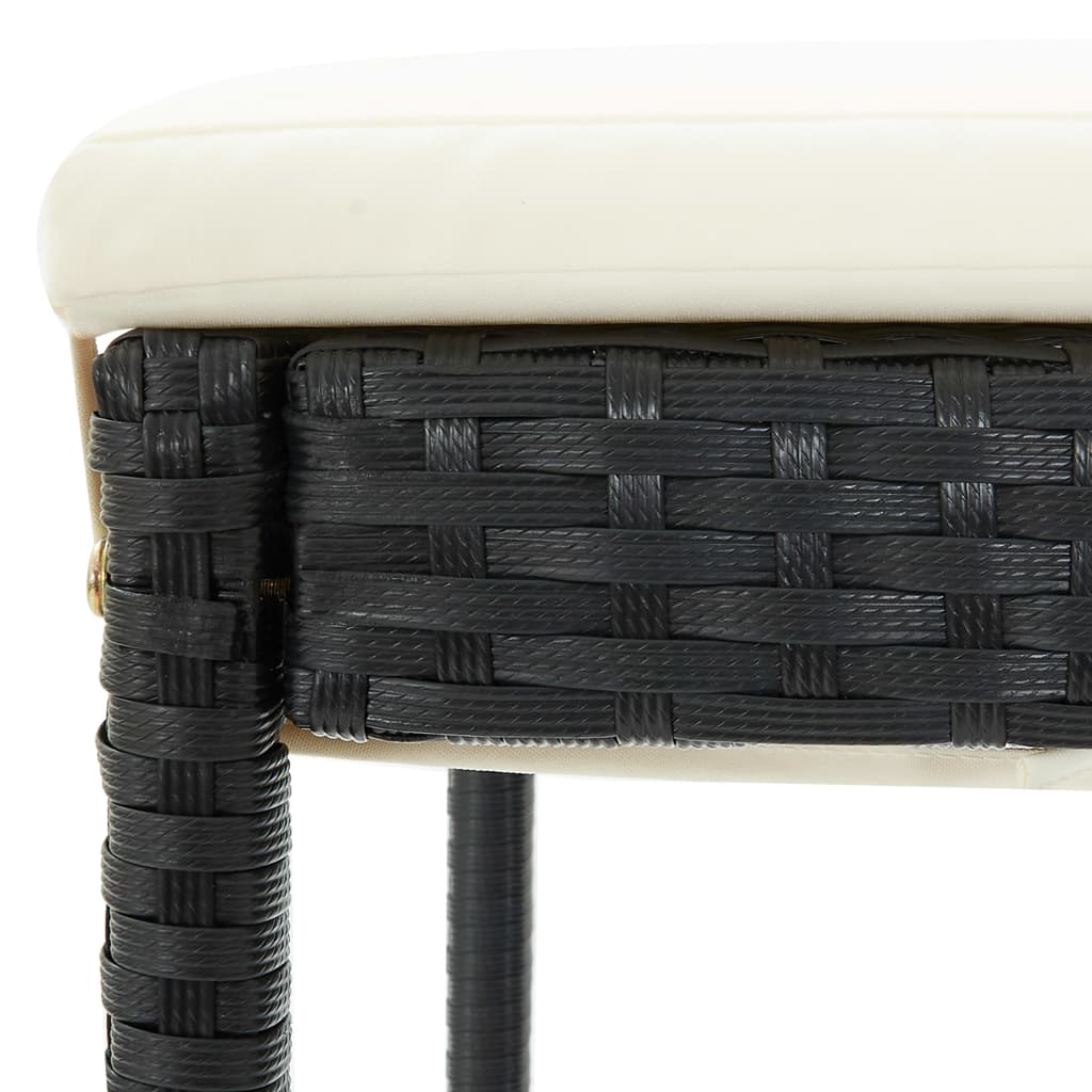 Set Mobilier Bar De Grădină Cu Perne, 5 Piese, Negru, Poliratan