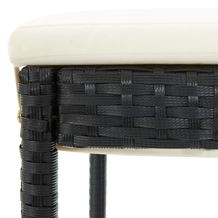 Set Mobilier Bar De Grădină Cu Perne, 5 Piese, Negru, Poliratan