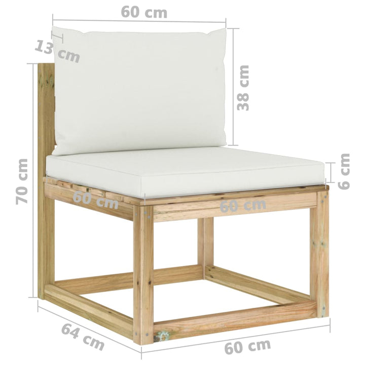 Set Mobilier De Grădină Cu Perne, 8 Piese, Lemn De Pin Tratat