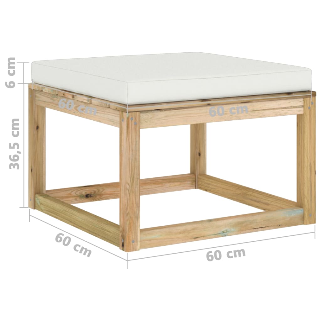 Set Mobilier De Grădină Cu Perne, 8 Piese, Lemn De Pin Tratat