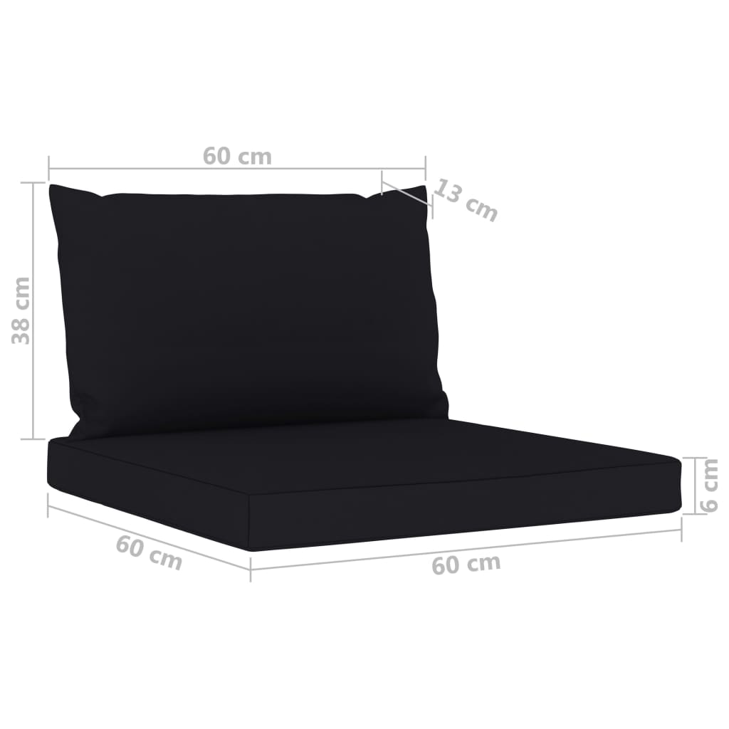 Set Mobilier De Grădină Cu Perne Negre, 6 Piese