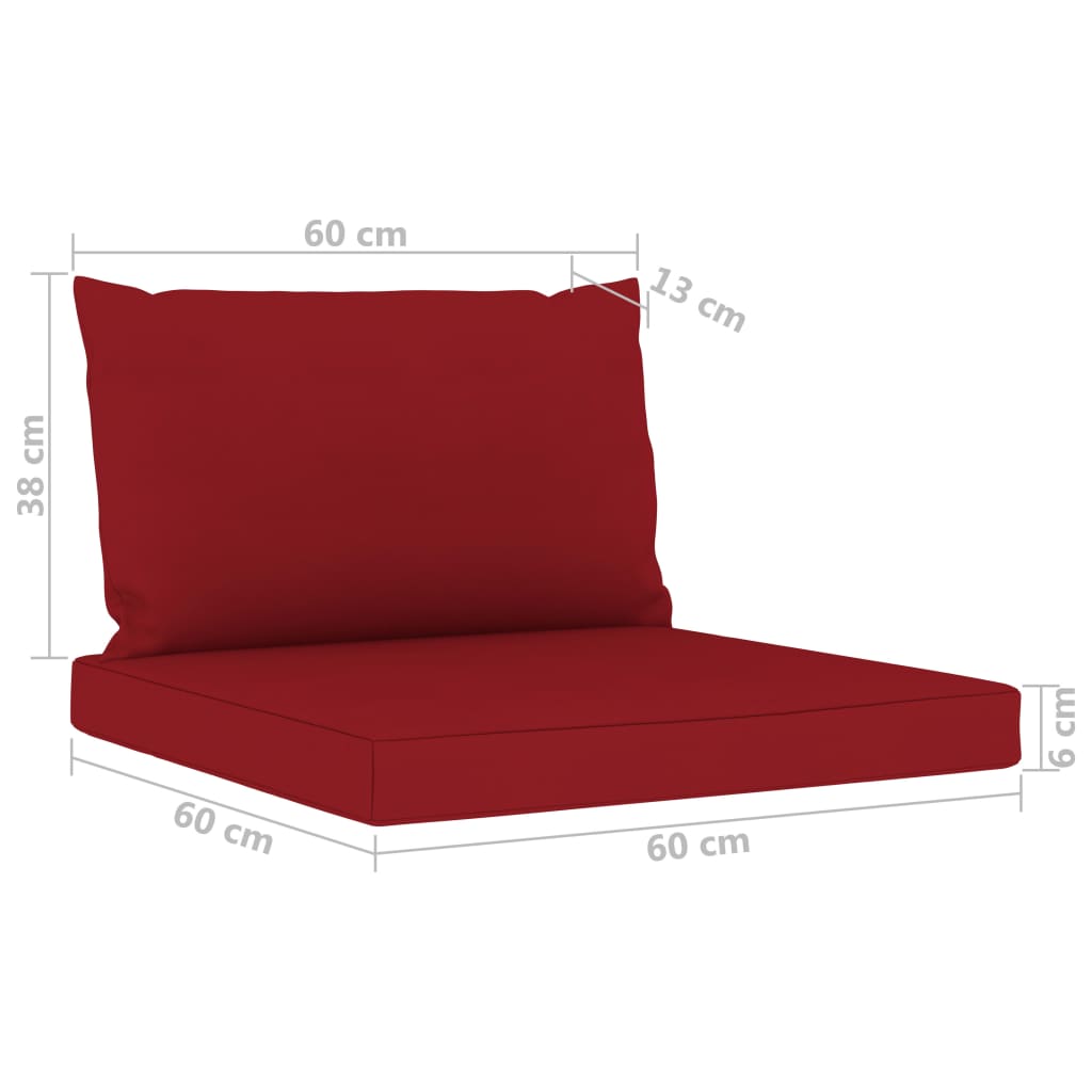 Set Mobilier De Relaxare Pentru Grădină Perne Roșu Vin 6 Piese