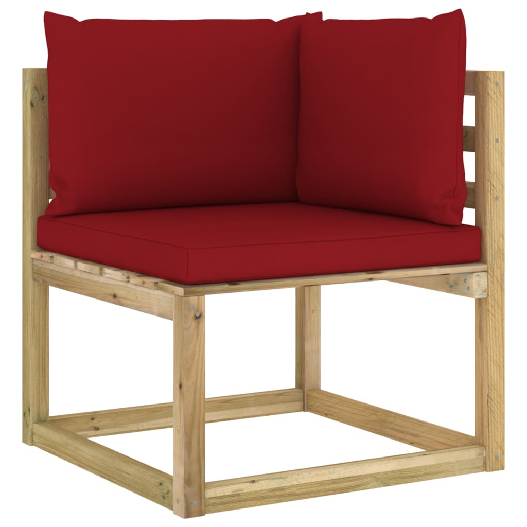 Set Mobilier De Grădină Cu Perne, 10 Piese, Lemn De Pin Tratat