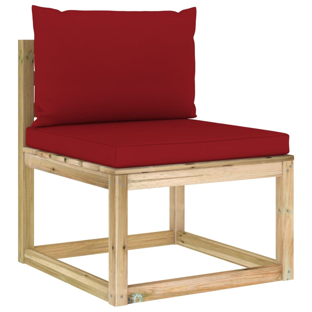 Set Mobilier De Grădină Cu Perne, 10 Piese, Lemn De Pin Tratat