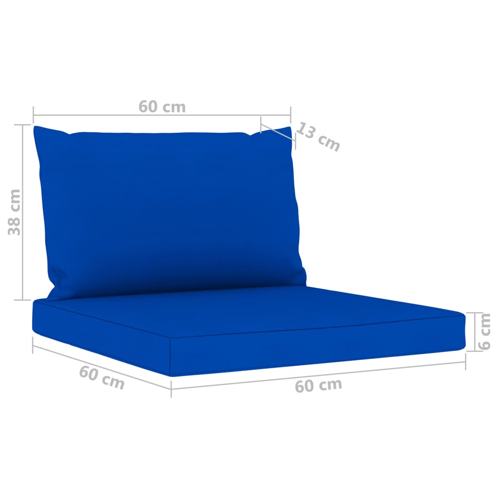 Set Mobilier De Grădină Cu Perne Albastre, 6 Piese