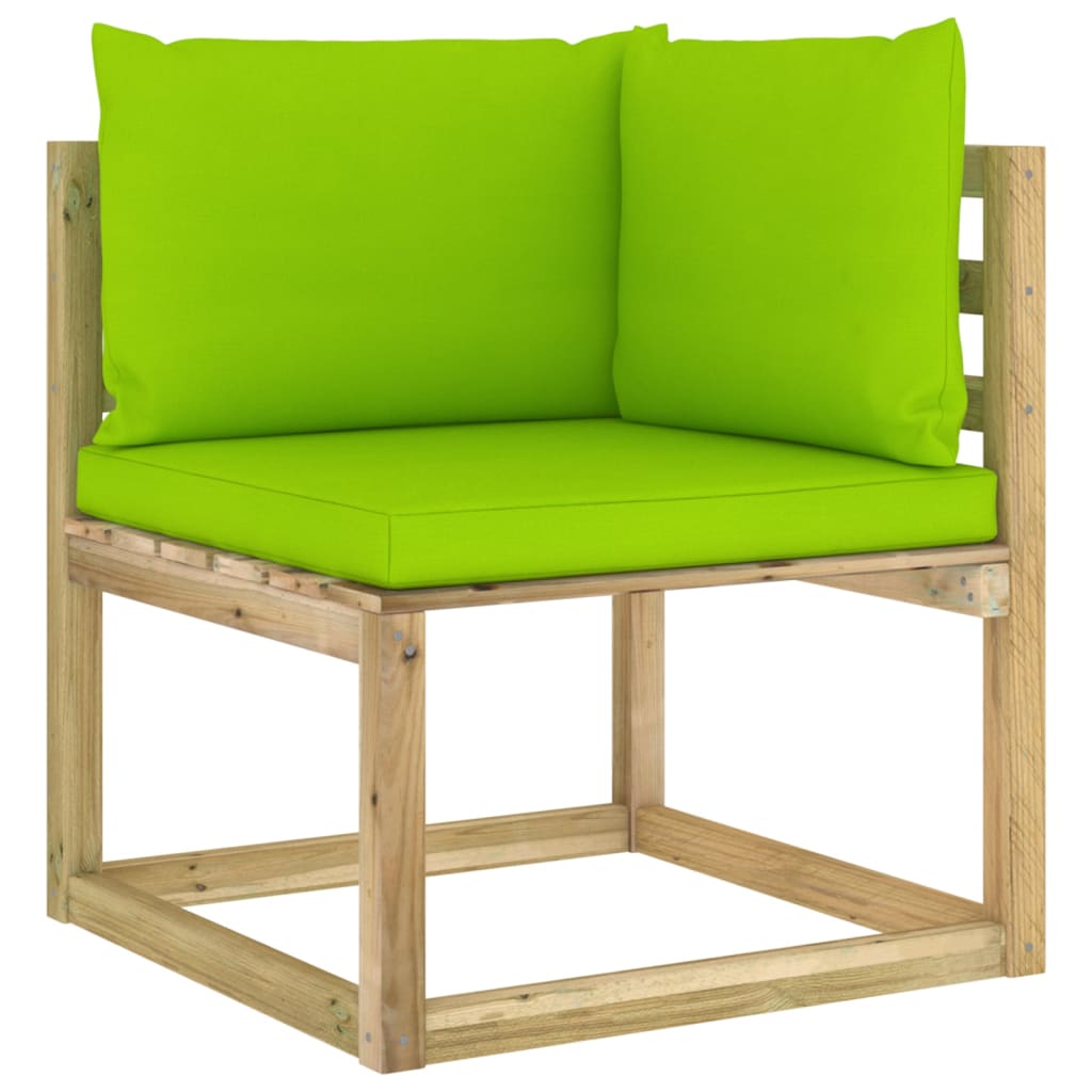 Set Mobilier De Grădină Cu Perne, 10 Piese, Lemn De Pin Tratat