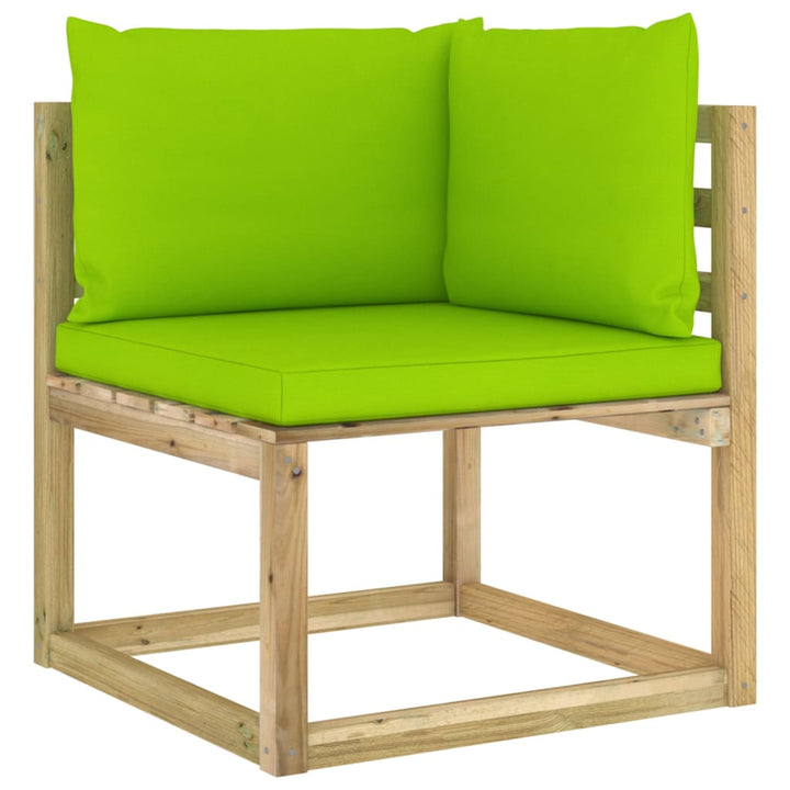 Set Mobilier De Grădină Cu Perne, 10 Piese, Lemn De Pin Tratat
