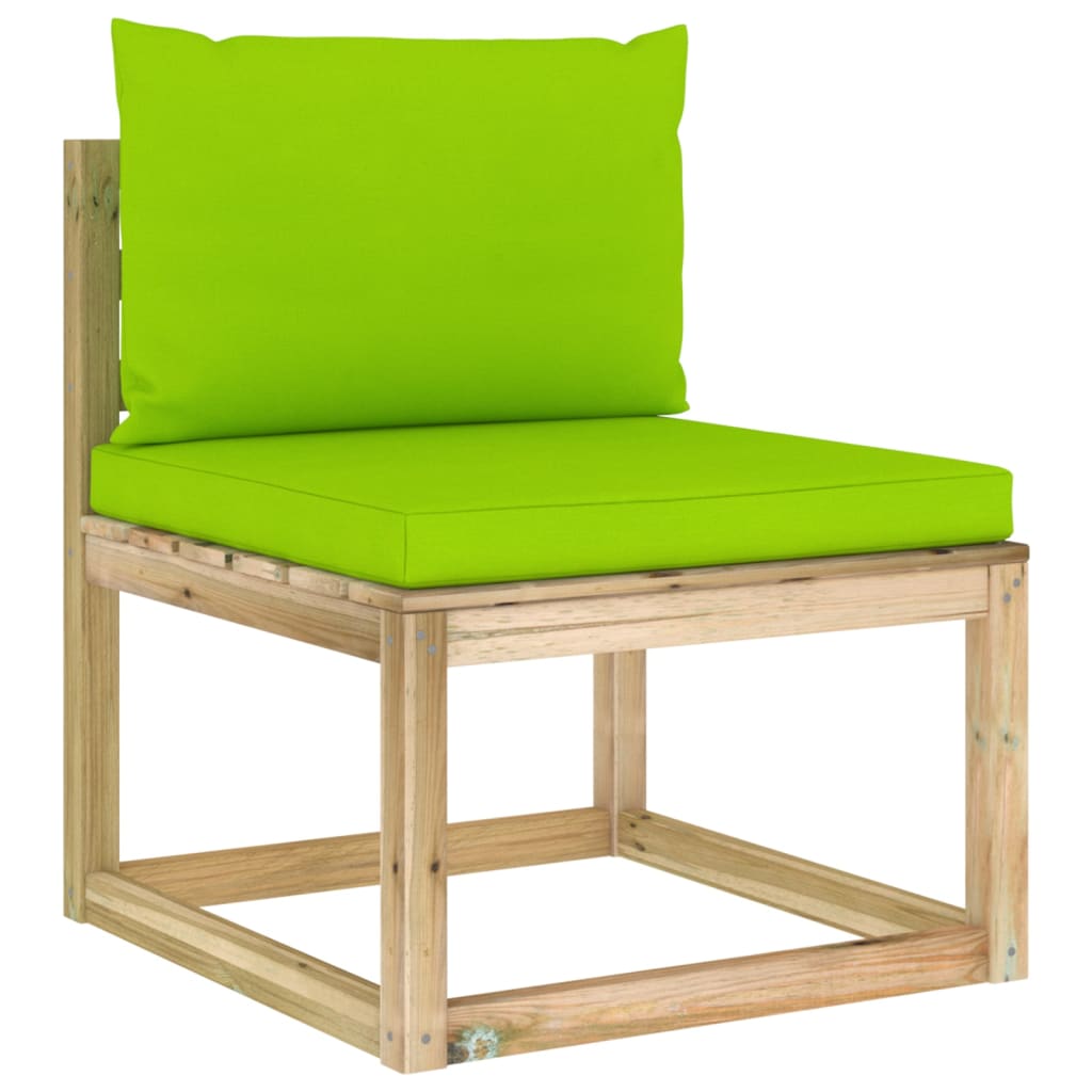 Set Mobilier De Grădină Cu Perne, 10 Piese, Lemn De Pin Tratat