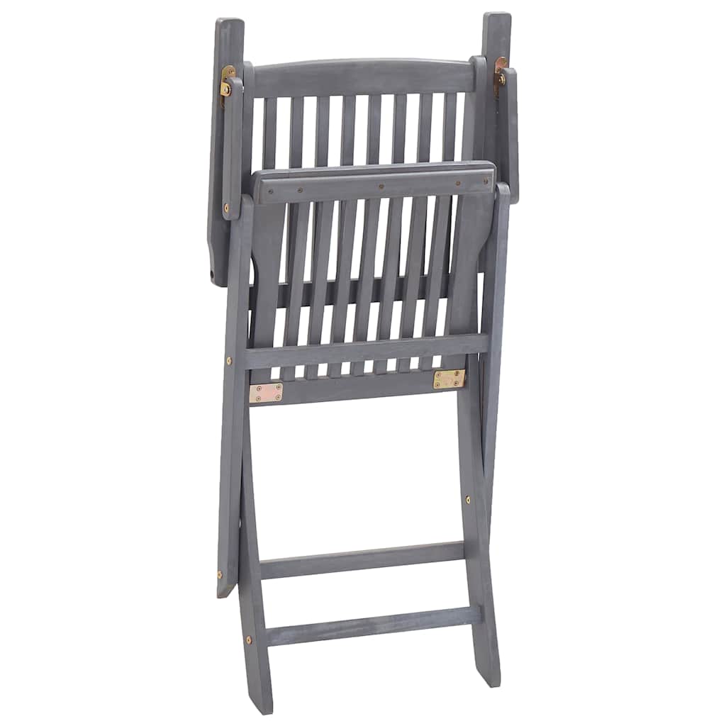 Scaune Pliante De Exterior Cu Perne 6 Buc. Lemn Masiv De Acacia