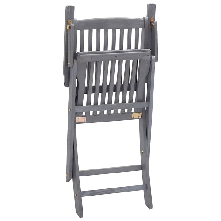 Scaune Pliante De Exterior Cu Perne 6 Buc. Lemn Masiv De Acacia