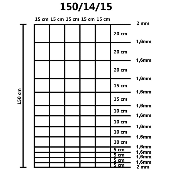 Gard De Grădină, 50 M, Oțel Galvanizat, 150 Cm