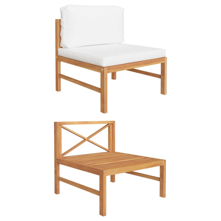 Set Mobilier Grădină Cu Perne , 3 Piese, Lemn De Tec