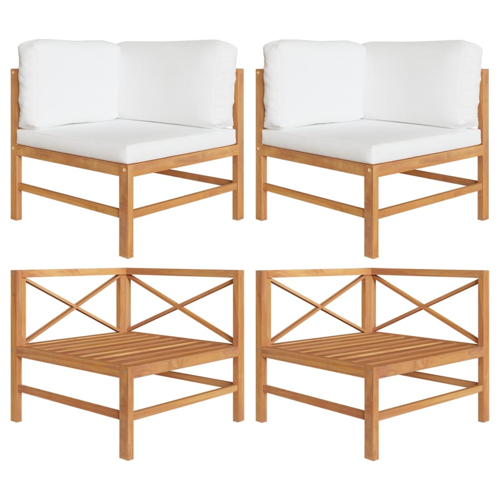 Set Mobilier Grădină Cu Perne , 3 Piese, Lemn De Tec