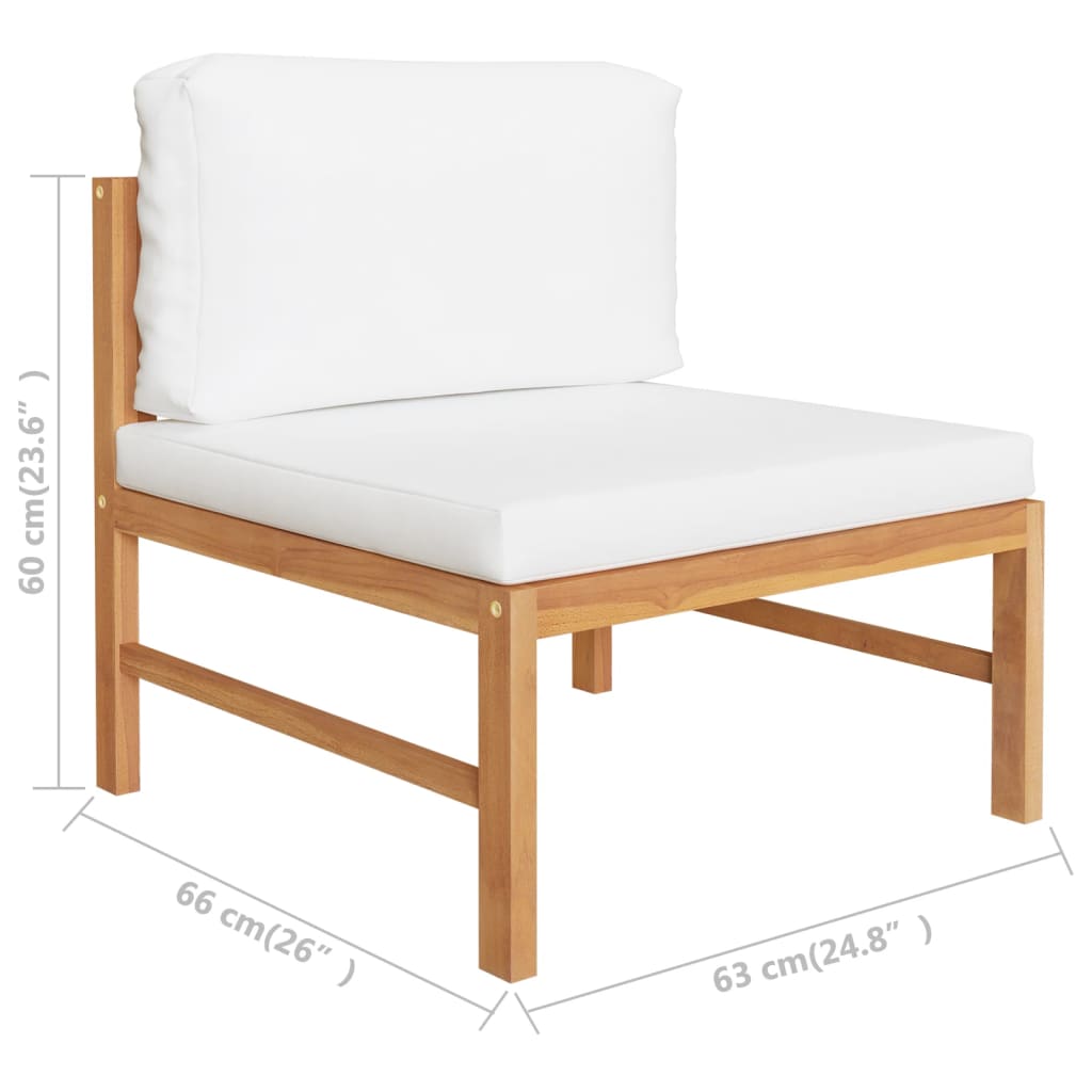 Set Mobilier Grădină Cu Perne , 3 Piese, Lemn De Tec