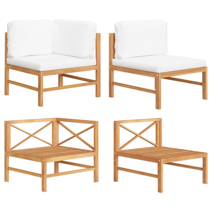 Set Mobilier Grădină Cu Perne , 3 Piese, Lemn De Tec