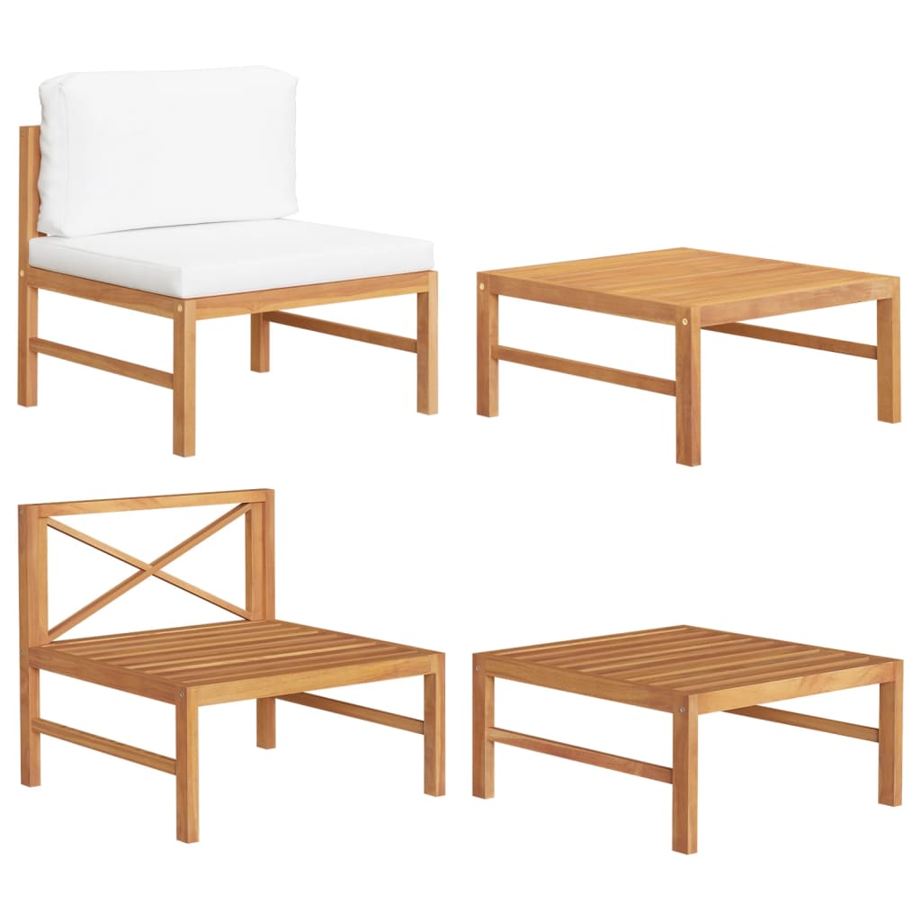 Set Mobilier Grădină Cu Perne , 3 Piese, Lemn De Tec
