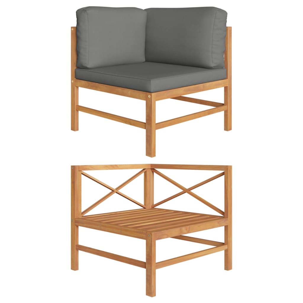 Set Mobilier Grădină Cu Perne , 3 Piese, Lemn De Tec
