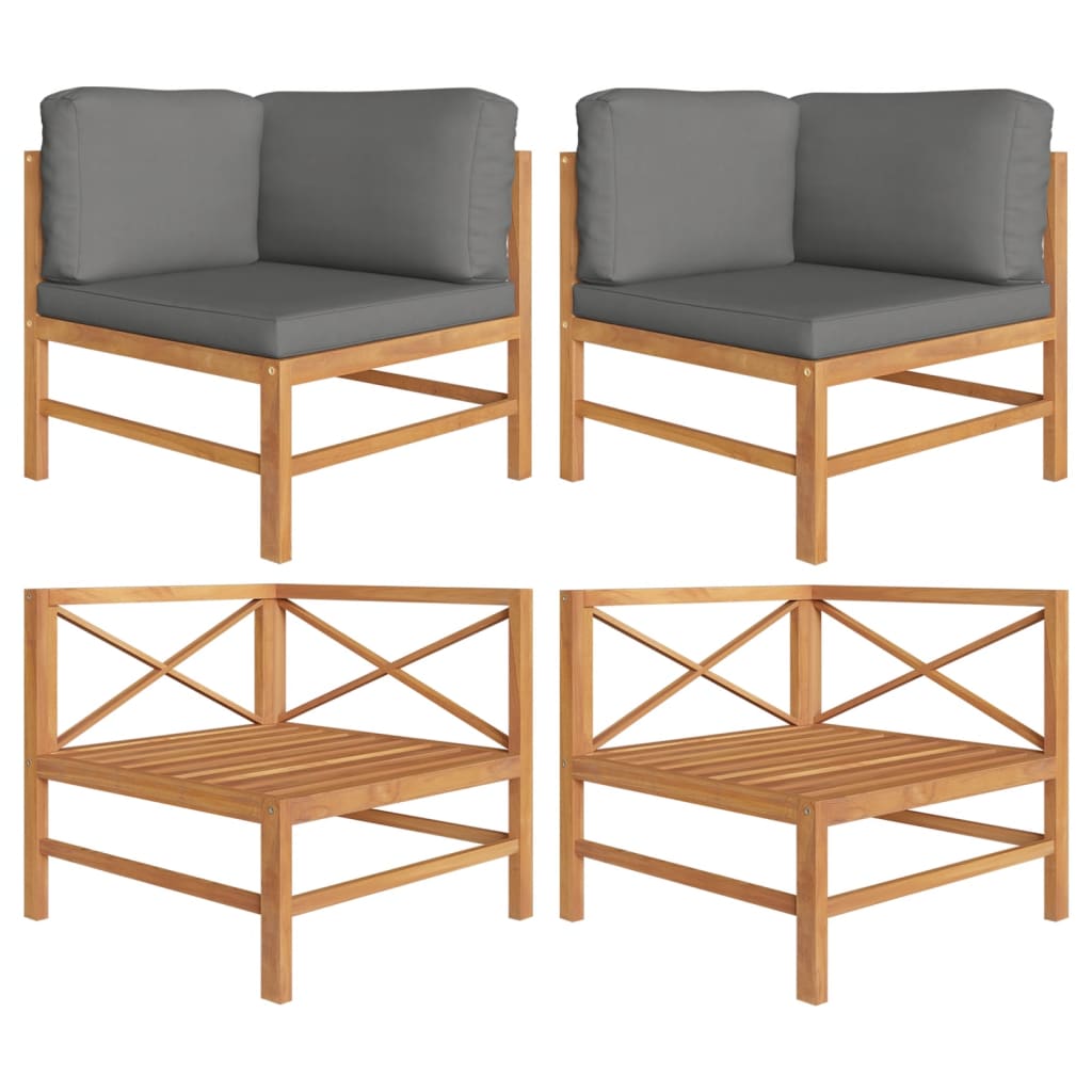 Set Mobilier Grădină Cu Perne , 3 Piese, Lemn De Tec