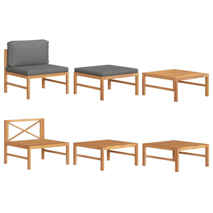 Set Mobilier Grădină Cu Perne , 3 Piese, Lemn De Tec